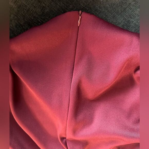 Elegant Shoulder Pad Assymetrical Blouse Burgundy, Brown & Black Med & Lg - Picture 11 of 12